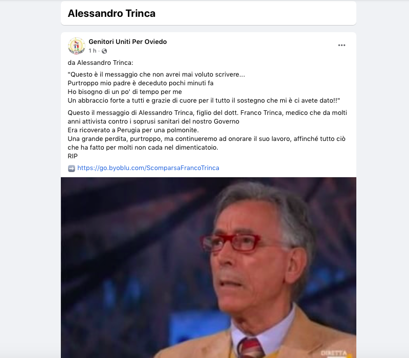 La scomparsa dell’onesto Dottor Franco Trinca – ll mio omaggio